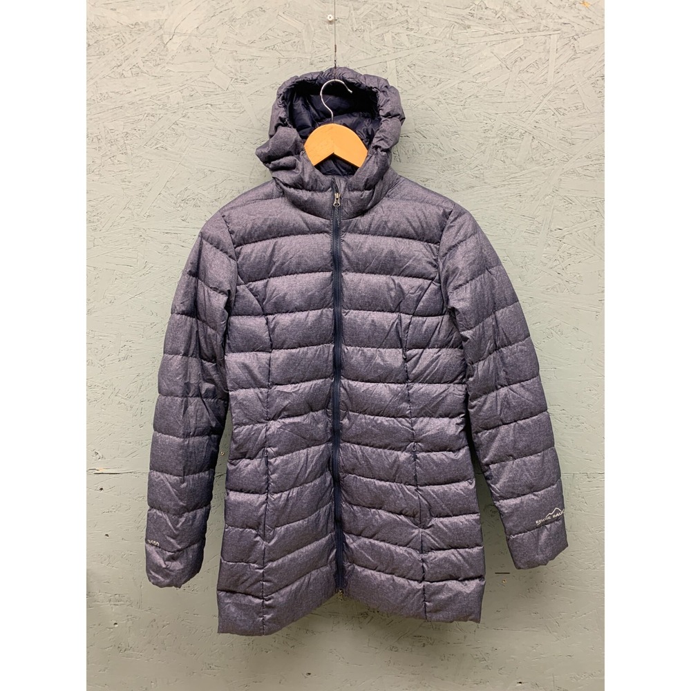 Eddie Bauer Down Puffer Jacket Women's Size Small Purple Hooded Winter Parka - Picture 2 of 13